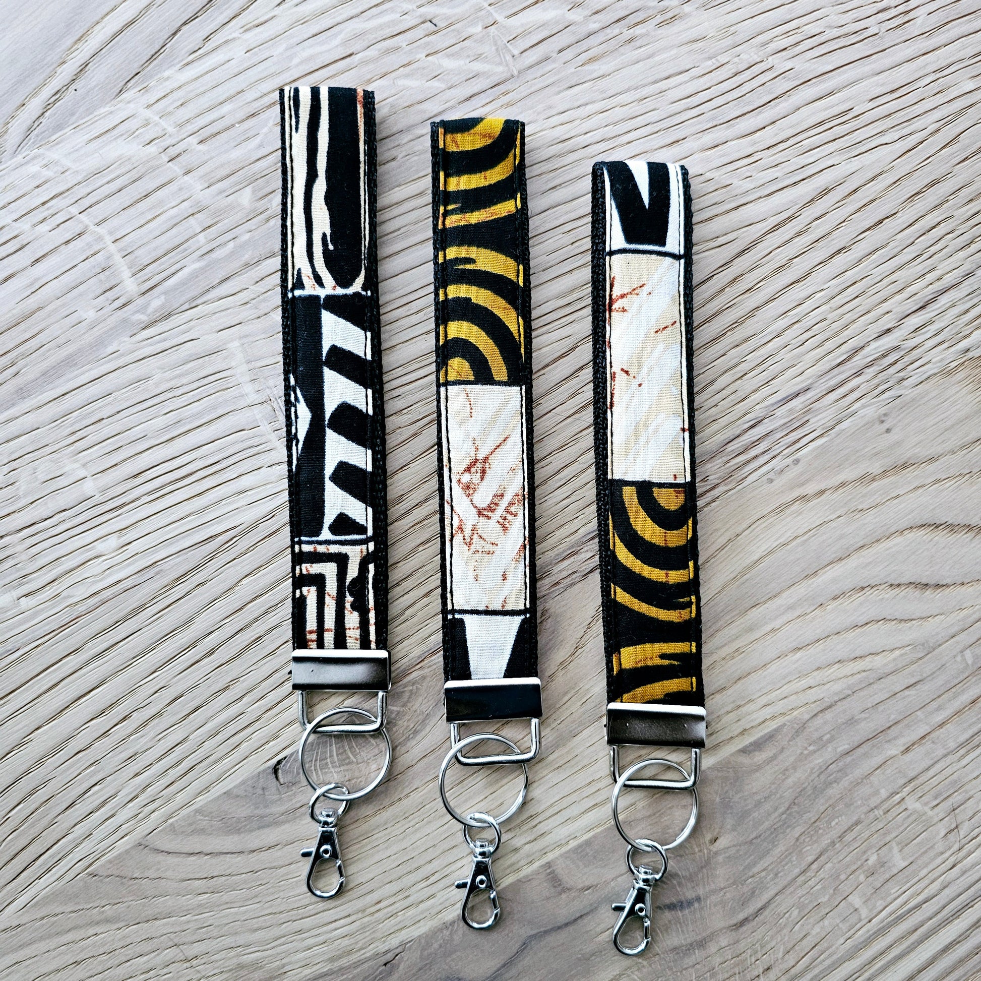 Set of 3 African Print  Key Fobs | Wristlet | Key Holder-0