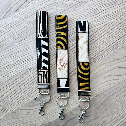 Set of 3 African Print  Key Fobs | Wristlet | Key Holder-3