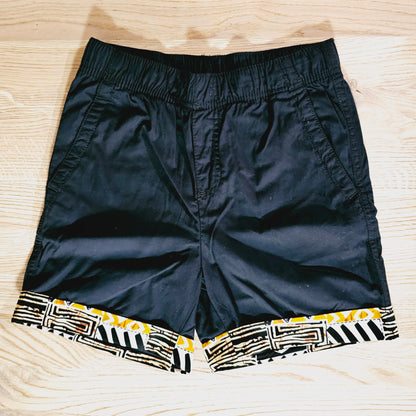 Cotton Pull-on Shorts with African Print Detail for Toddlers and Teens-0