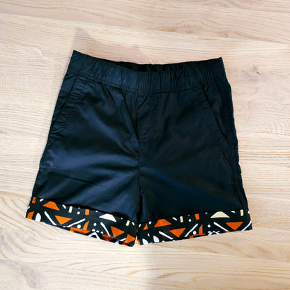 Cotton Pull-on Shorts with African Print Detail for Toddlers and Teens-3