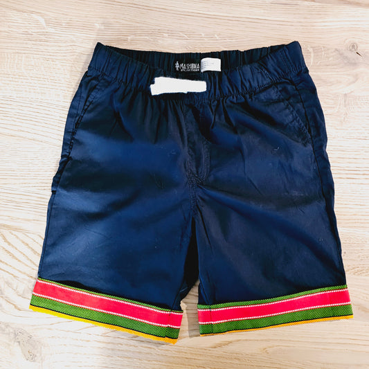 Cotton Pull-on Shorts with African Print Detail for Toddlers and Teens-0