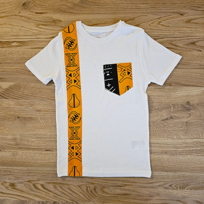 T-shirt and Cotton Pull Up Shorts Set with African Print Detail..-4