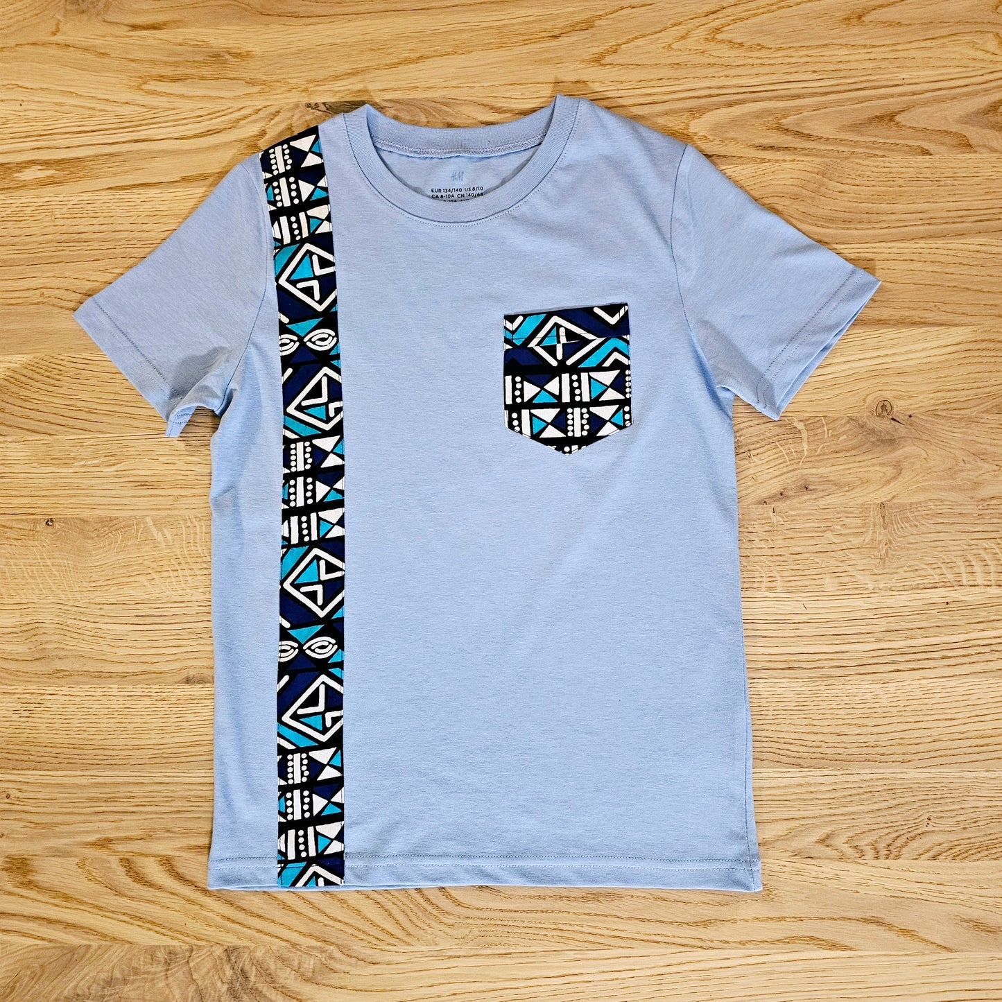 T-shirt and Cotton Pull Up Shorts Set with African Print Detail. (Copy)-1