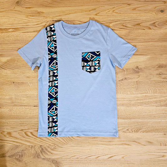 Kids T-shirt with African Ankara Print Detail | 100% cotton-0