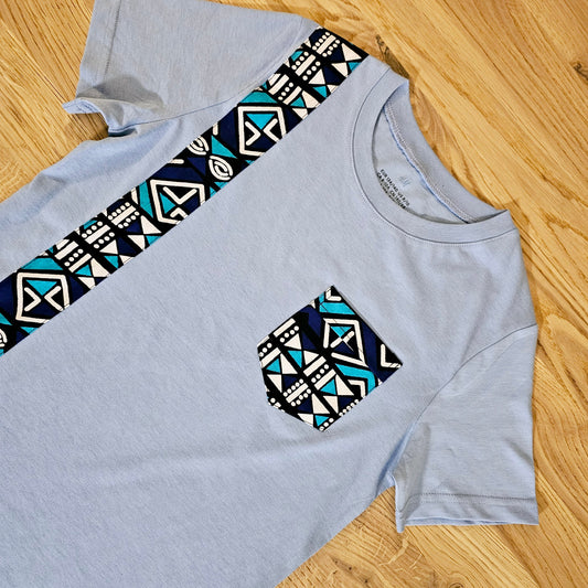 Kids T-shirt with African Ankara Print Detail | 100% cotton-1