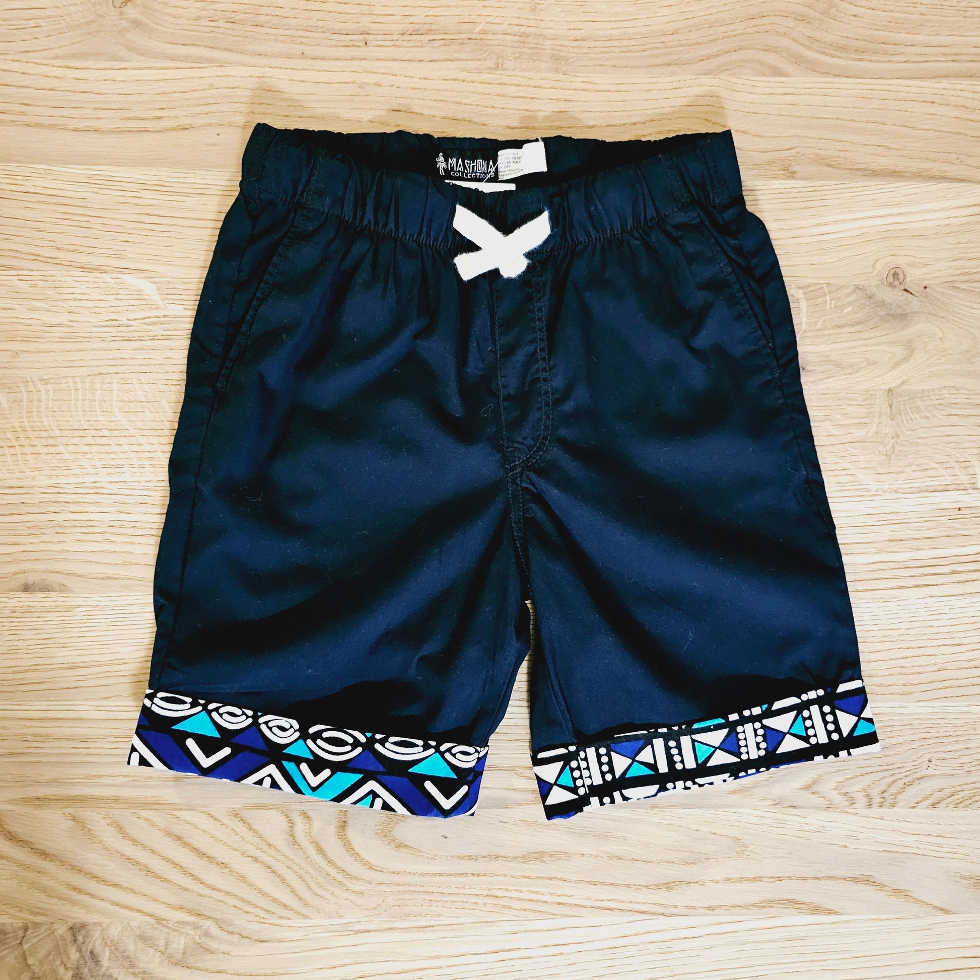 T-shirt and Cotton Pull Up Shorts Set with African Print Detail. (Copy)-2