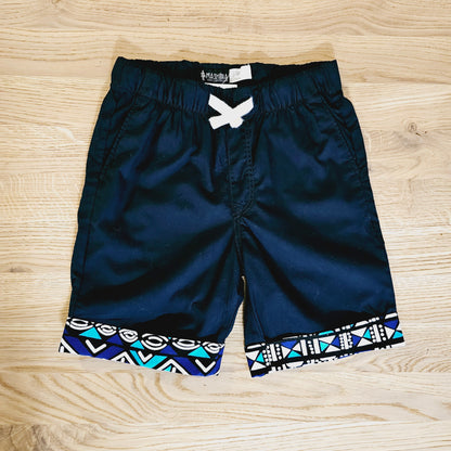 T-shirt and Cotton Pull Up Shorts Set with African Print Detail. (Copy)-2