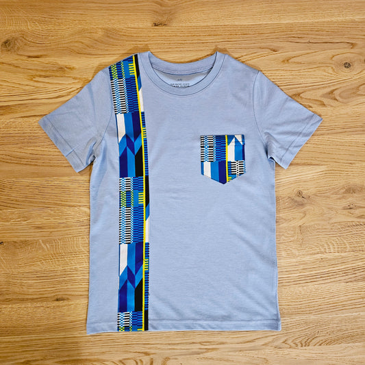 Kids T-shirt with African Ankara Print Detail | 100% cotton-0
