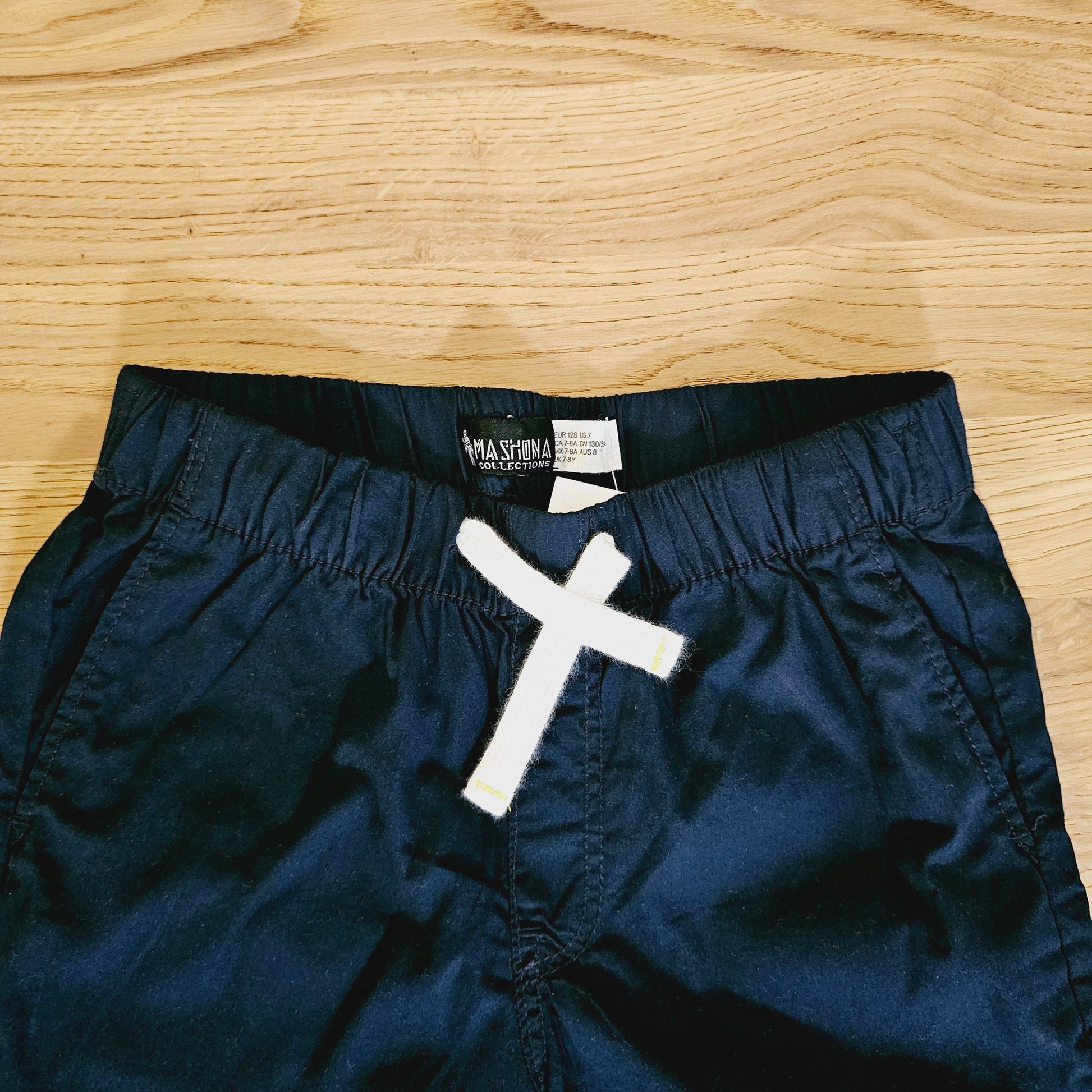 T-shirt and Cotton Pull Up Shorts Set with African Print Detail.-3