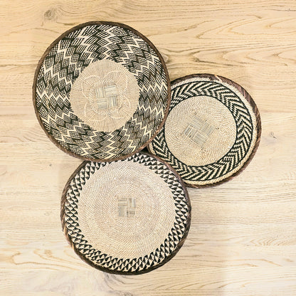 Set of 3 Handmade African Wall Baskets | Zimbabwe Baskets | Boho Wall Decor | 3C-4