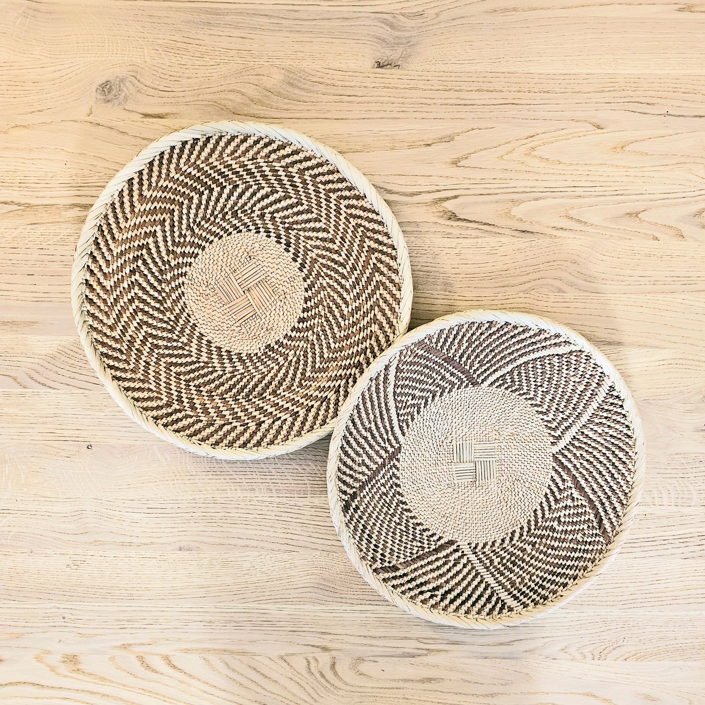 Set of 2 Handmade African Wall Baskets | Zimbabwe Baskets | Boho Wall Decor | 2B-0