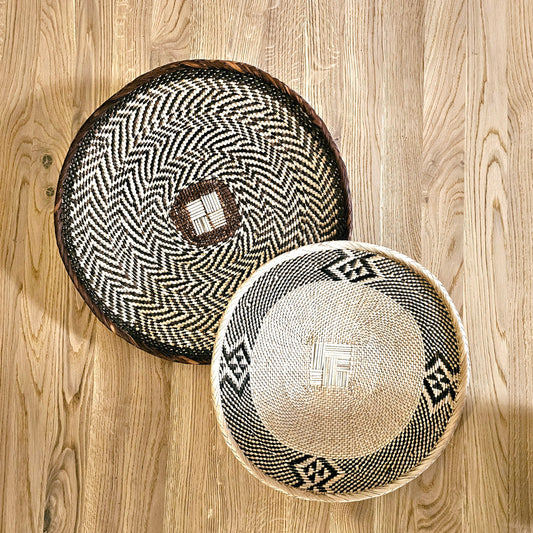 Set of 2 Handmade African Wall Baskets | Zimbabwe Baskets | Boho Wall Decor | 2C-0
