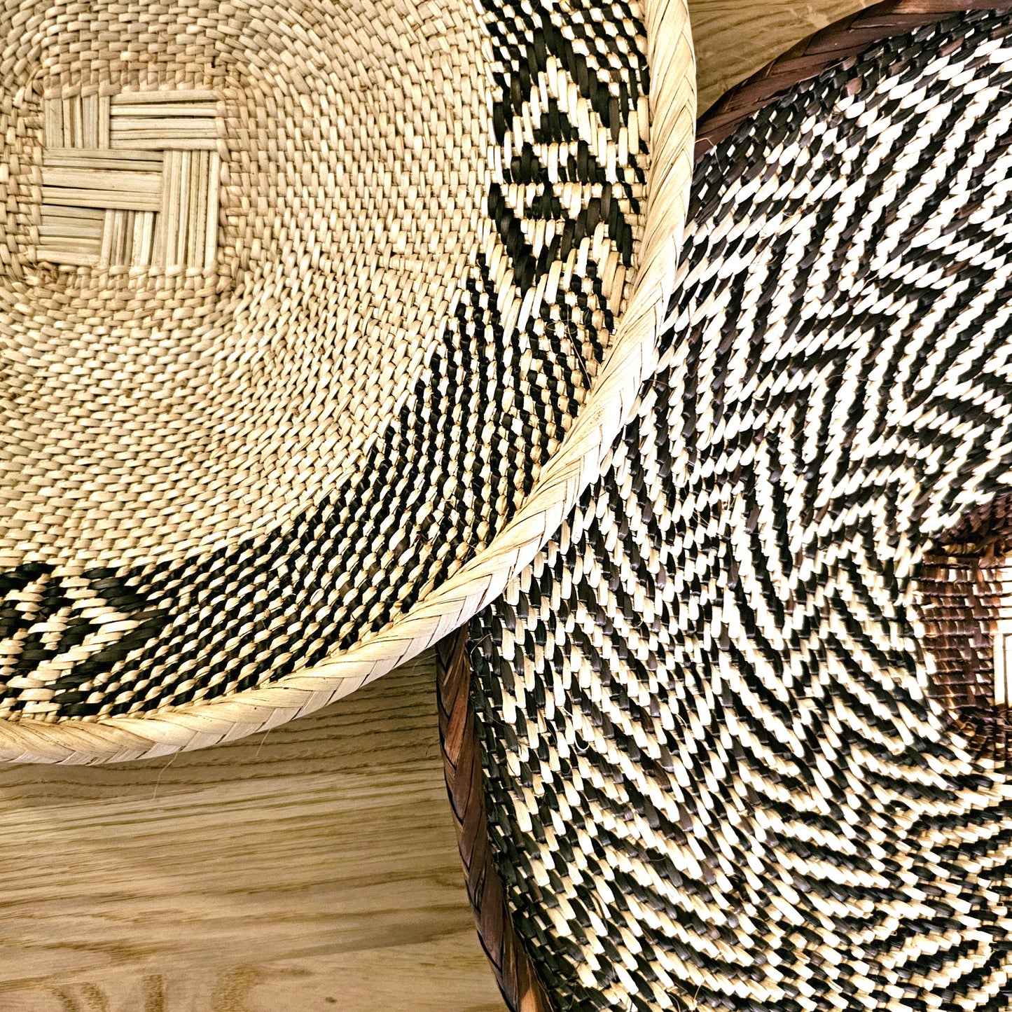 Set of 2 Handmade African Wall Baskets | Zimbabwe Baskets | Boho Wall Decor | 2C-3