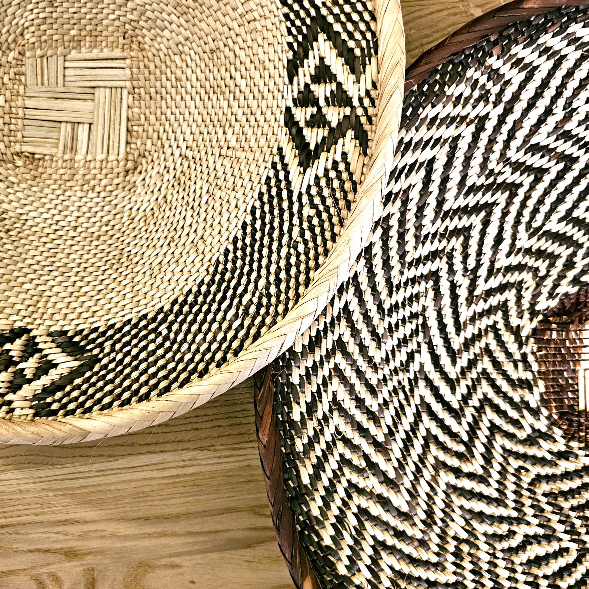 Set of 2 Handmade African Wall Baskets | Zimbabwe Baskets | Boho Wall Decor | 2C-3