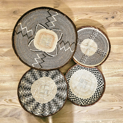 Set of 4 Handmade African Baskets Zimbabwe | Boho Wall Decor 4A-5