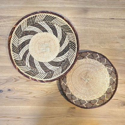 Set of 2 Handmade African Wall Baskets | Zimbabwe Baskets | Boho Wall Decor | 2B-3