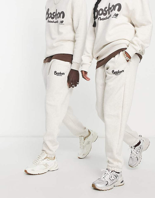 New Balance Unisex Boston Sweatpants in Gray