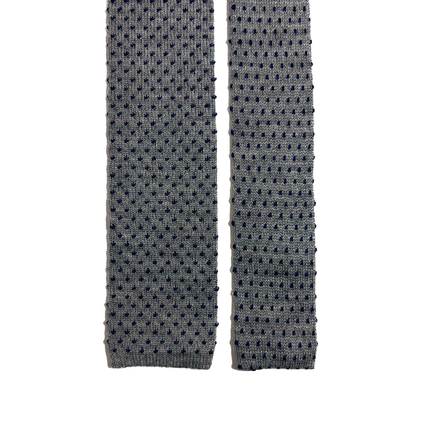 Gray Polka-Dot Wool Knitted Tie-2