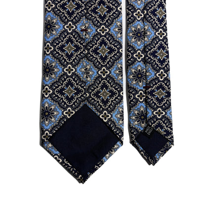 Midnight & Light Blue Mosaic Silk Tie-3