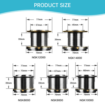 17+1BB 8000-14000 Series Aluminum Alloy Spool Fishing Reel, 4.8:1 Gear Ratio, Durable Long Casting for Baitcasting