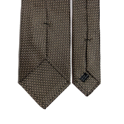 Beige Silk Grenadine Tie (Garza Grossa)-3
