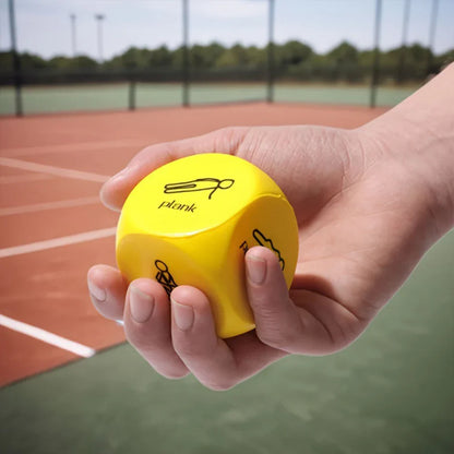 2Pcs Fitness Dice 6-Sided Workout Dice Yellow-2