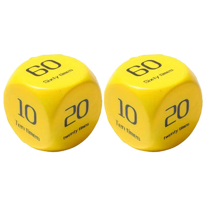 2Pcs Fitness Dice 6-Sided Workout Dice Yellow-0