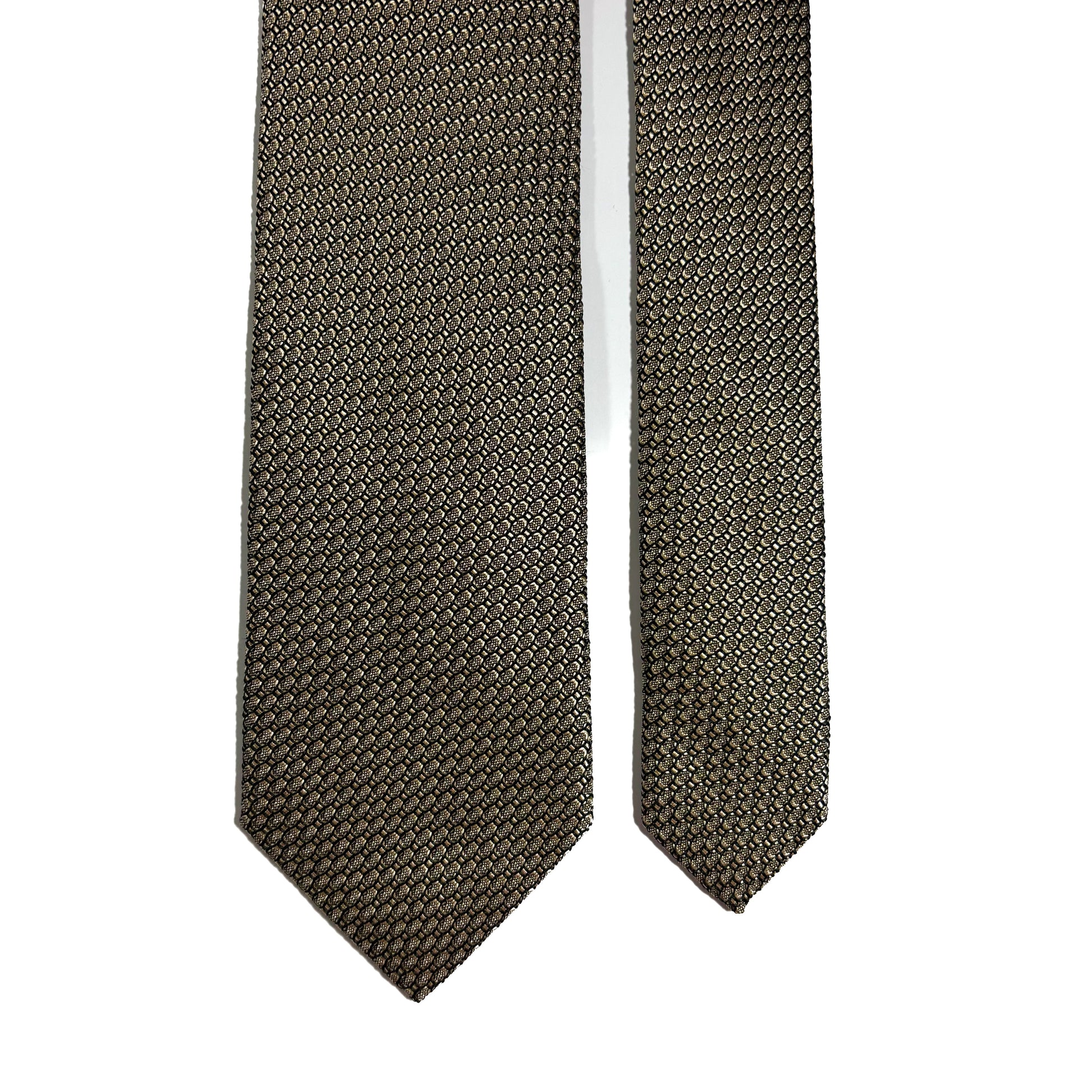 Beige Silk Grenadine Tie (Garza Grossa)-2