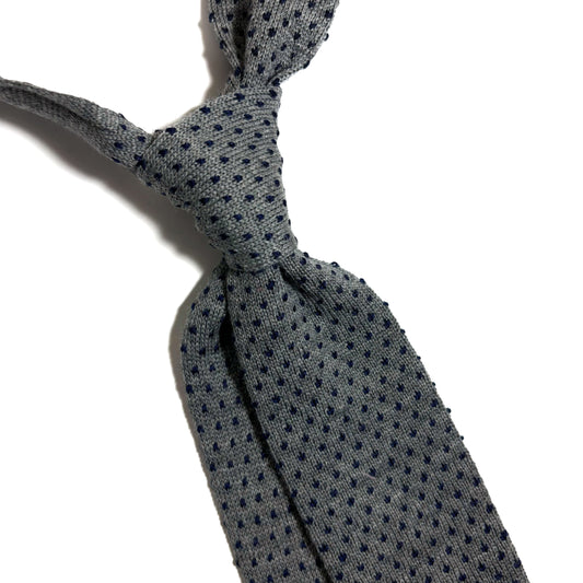 Gray Polka-Dot Wool Knitted Tie-1