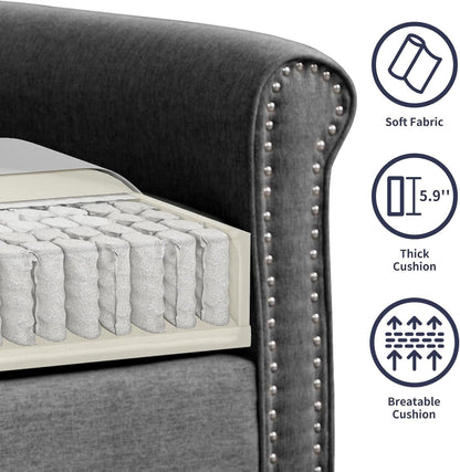 3 Piece Living Room Sofas Set, 3-Seat Sofa Couch and Loveseat & Chair Furniture, Modular Sectional Couch, Couches Sets with Armchair for Living Room/Bedroom/Home/Apartment - Dark Grey-3