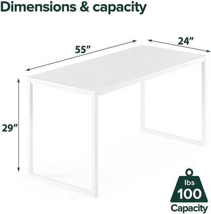 55″ White Desk with Easy Assembly-1