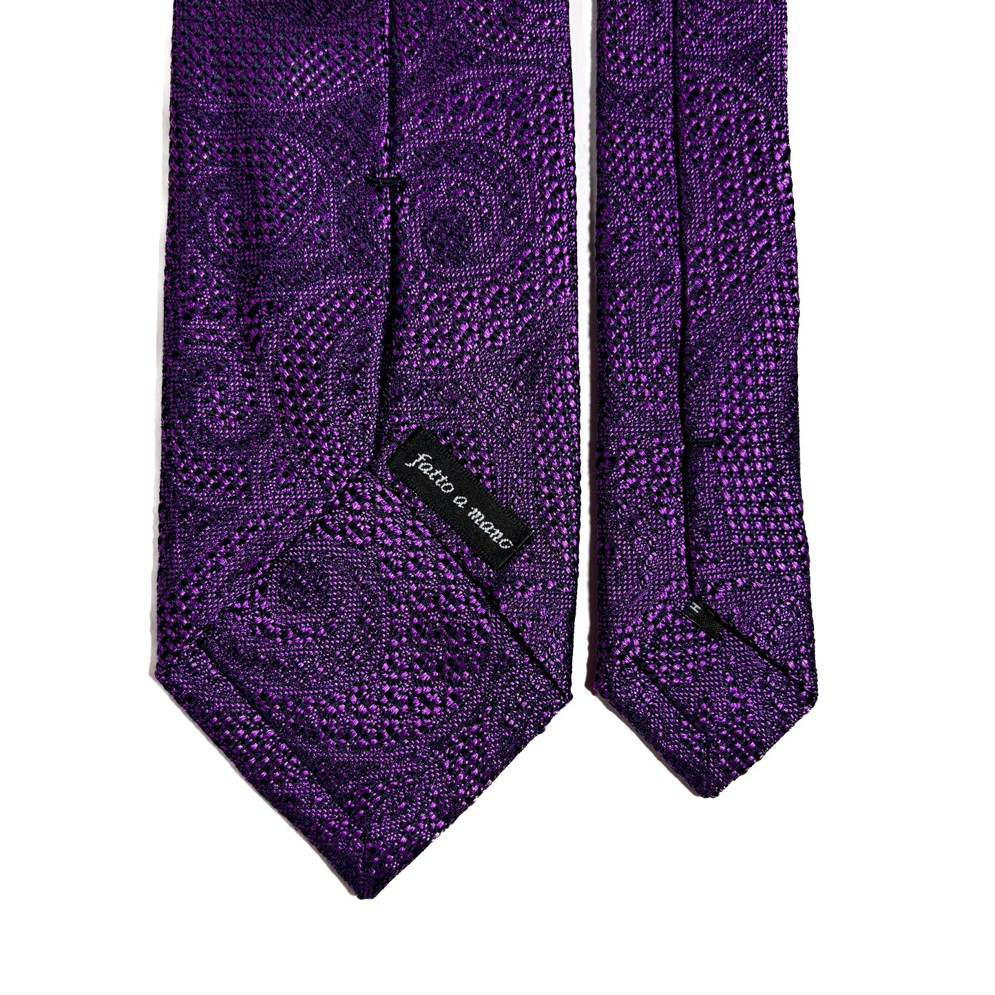 PHOENIX Vibrant Purple Paisley Silk Grenadine Jacquard Tie-3