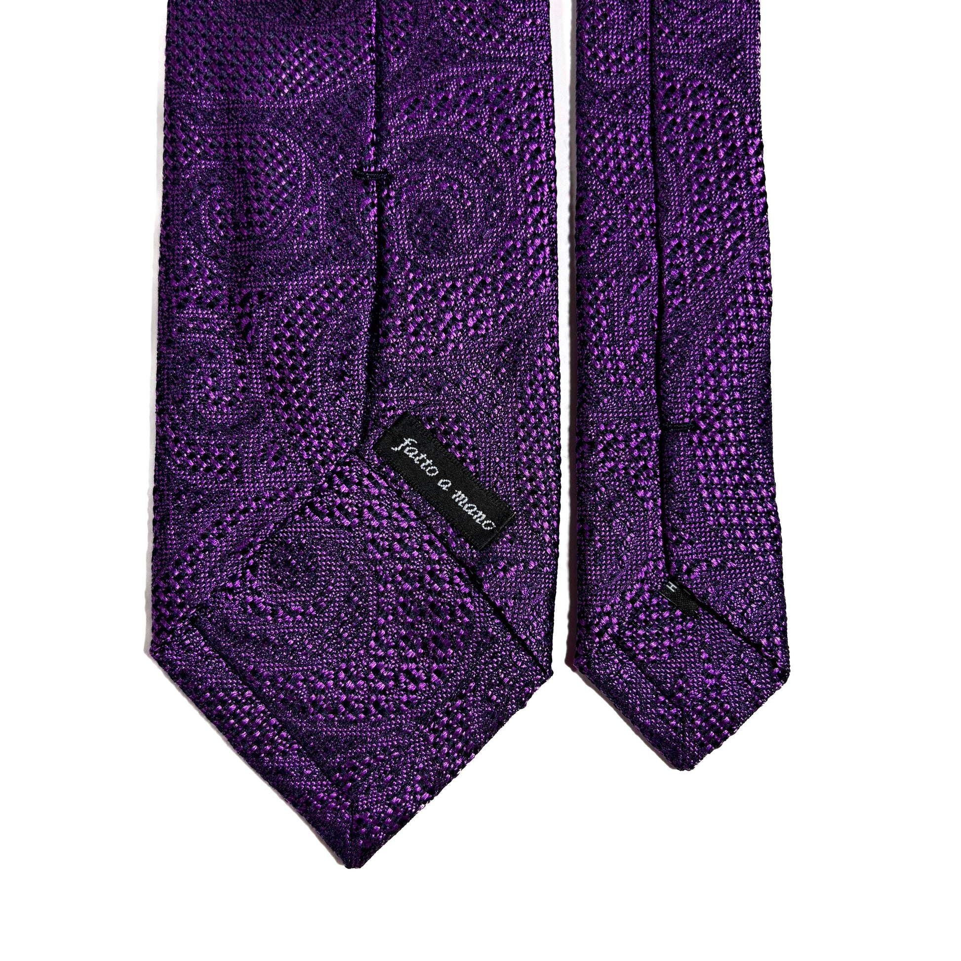 PHOENIX Vibrant Purple Paisley Silk Grenadine Jacquard Tie-3
