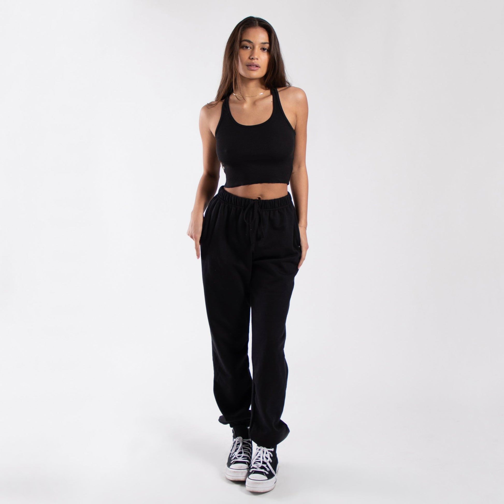 4010 - Women's Cropped 2x1 Ribbed Tank-3