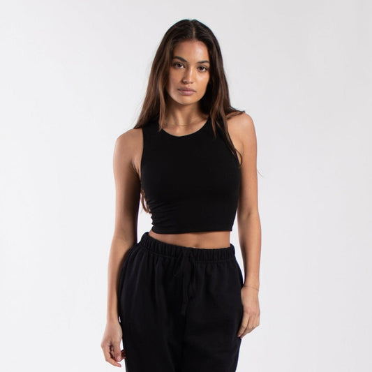 0895 - Women's Cropped Formfitting Muscle Tank-0