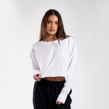 6035 - Women's Cropped Fleece Crew Neck Sweatshirt-0