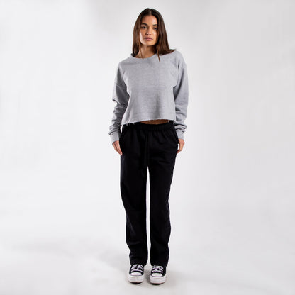 6035 - Women's Cropped Fleece Crew Neck Sweatshirt-1