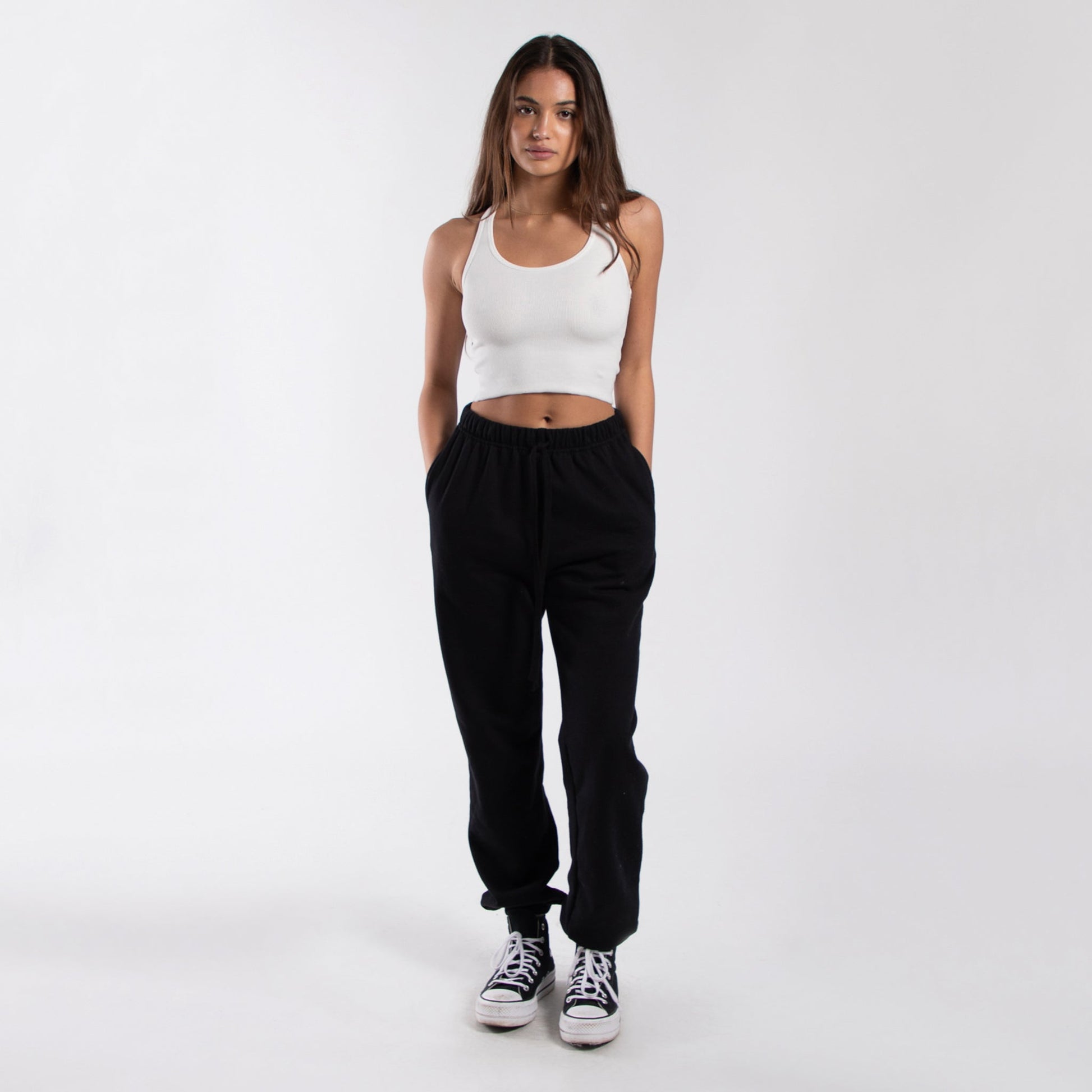 4010 - Women's Cropped 2x1 Ribbed Tank-1