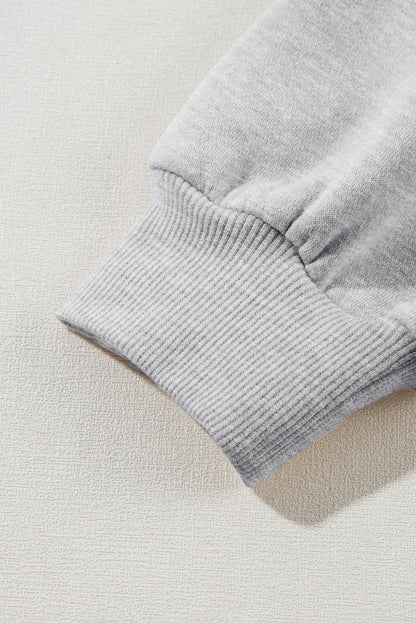 Gray Solid Exposed Seams Hoodie and Joggers Activewear Set