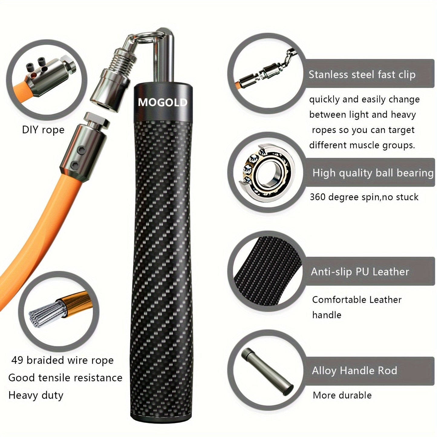 Heavy-Duty Steel Skipping Rope for Fitness Training-2