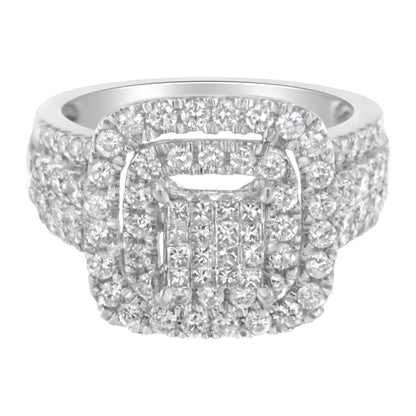 14KT White Gold Diamond Cocktail Ring (1 1/2 cttw, H-I Color, SI2-I1 Clarity)-3