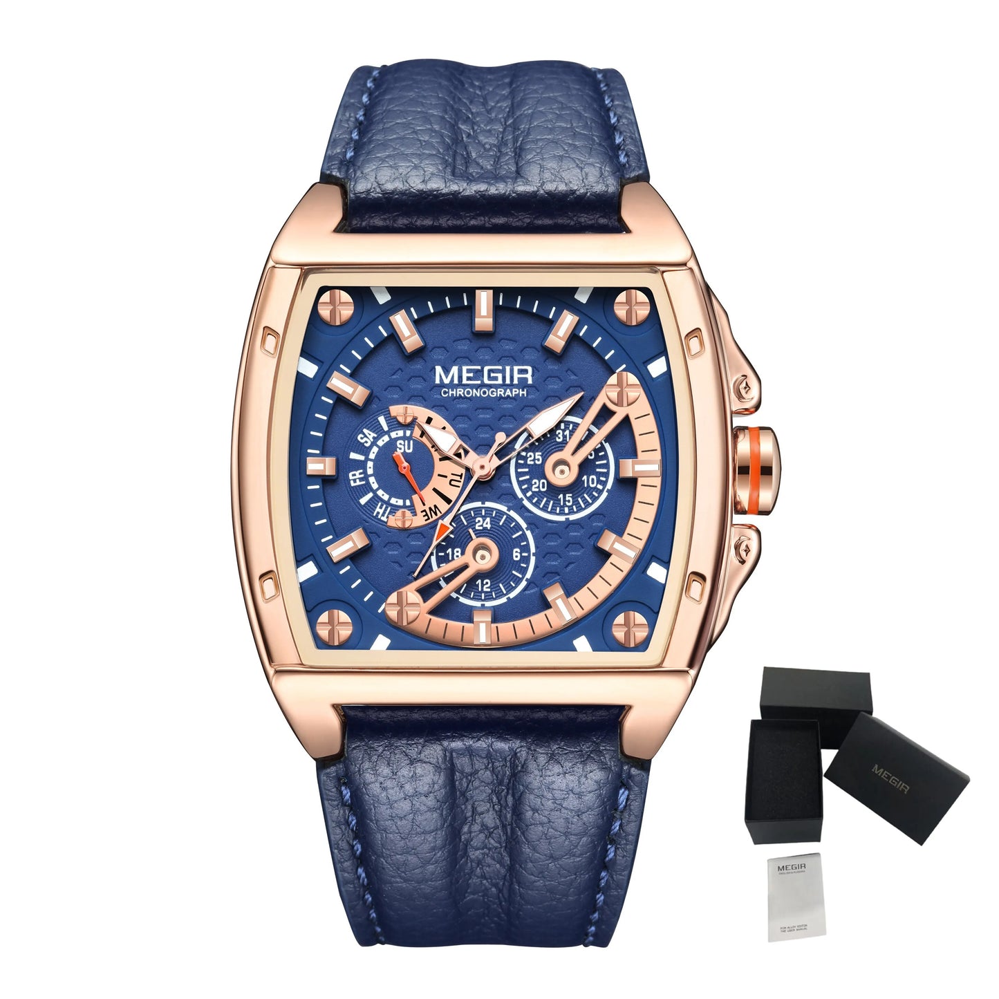 MEGIR Fashion Mens Watches Brand Luxury Waterproof Military WristWatch Leather Sport Quartz Date Weeds Clock Reloj Hombre-15