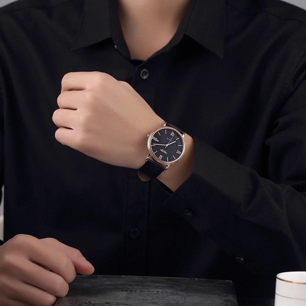 NAKZEN Men Business Automatic Mechanical Watches Brand Luxury Leather Man Wrist Watch Male Clock Relogio Masculino Miyota 9015-4