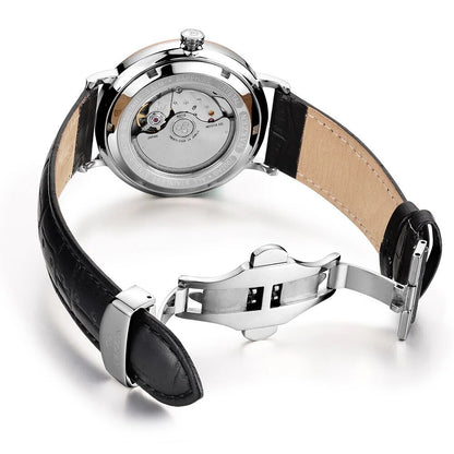 NAKZEN Men Business Automatic Mechanical Watches Brand Luxury Leather Man Wrist Watch Male Clock Relogio Masculino Miyota 9015-2