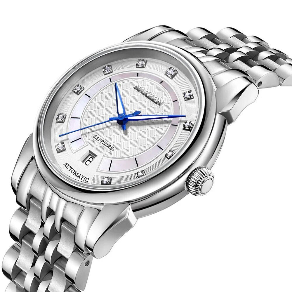NAKZEN Men Japan Automatic NH35 Movement Mechanical Watch Mens Luminous Waterproof Diamond Classic Wrist Watches Reloj Hombre-3