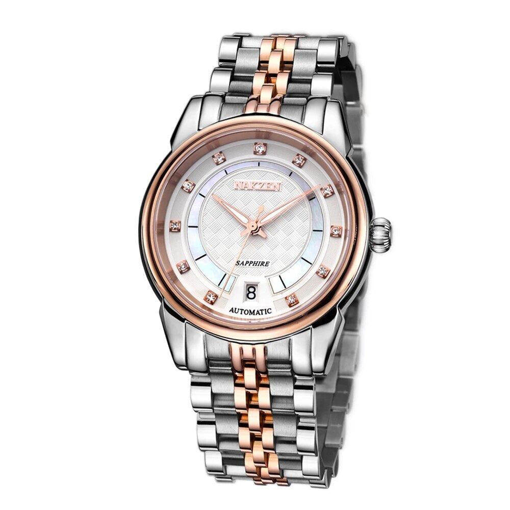 NAKZEN Men Japan Automatic NH35 Movement Mechanical Watch Mens Luminous Waterproof Diamond Classic Wrist Watches Reloj Hombre-2