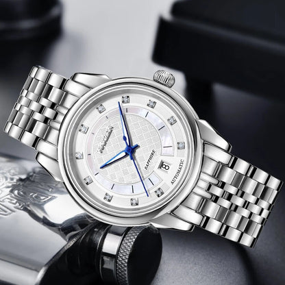NAKZEN Men Japan Automatic NH35 Movement Mechanical Watch Mens Luminous Waterproof Diamond Classic Wrist Watches Reloj Hombre-5