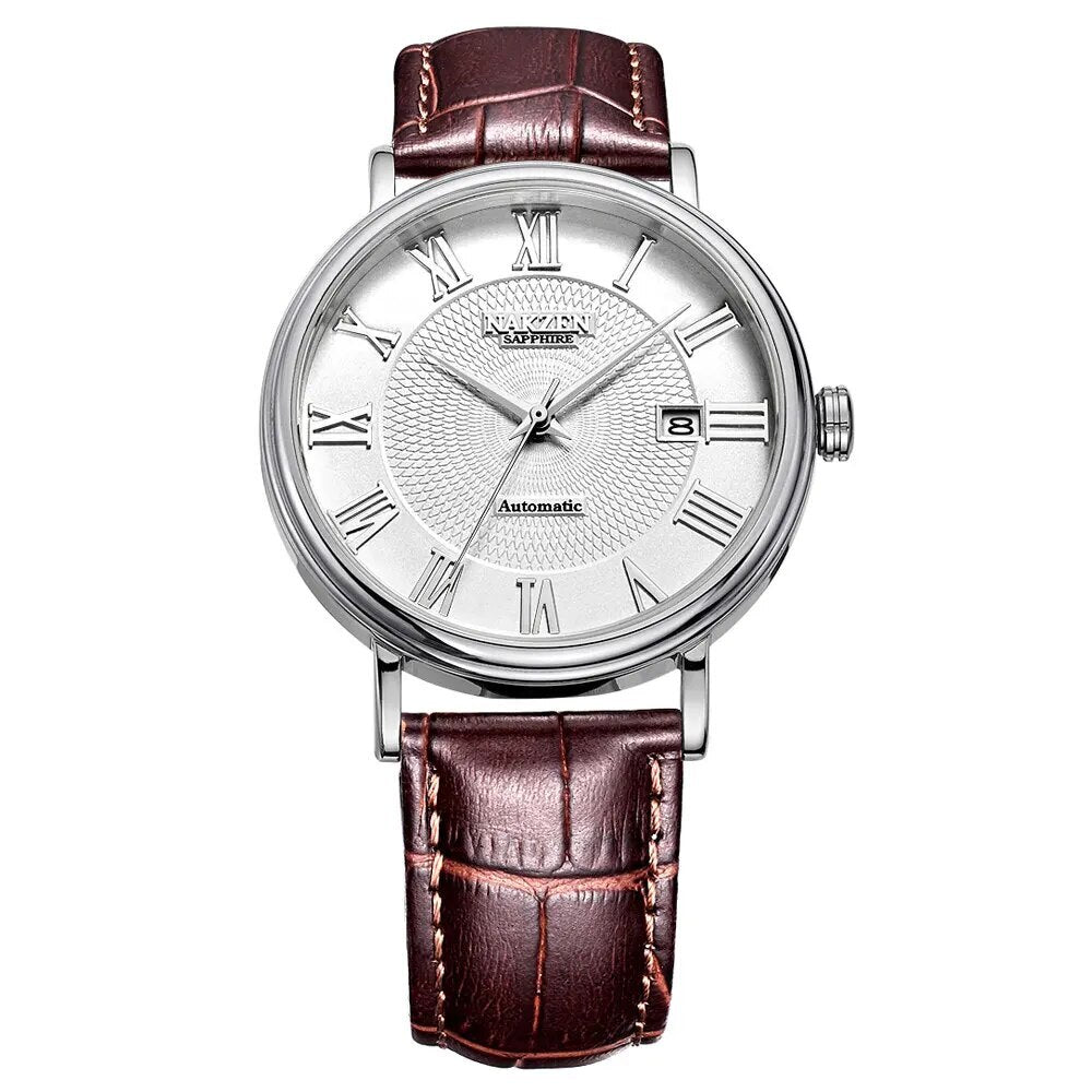 NAKZEN Men Classic Automatic Mechanical Watches Brand Luxury Man Stainless Steel Wristwatch Clock Relogio Masculino Miyota 9015-8