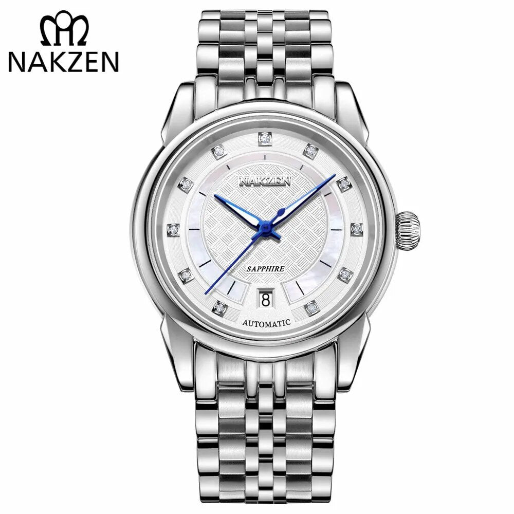 NAKZEN Men Japan Automatic NH35 Movement Mechanical Watch Mens Luminous Waterproof Diamond Classic Wrist Watches Reloj Hombre-6