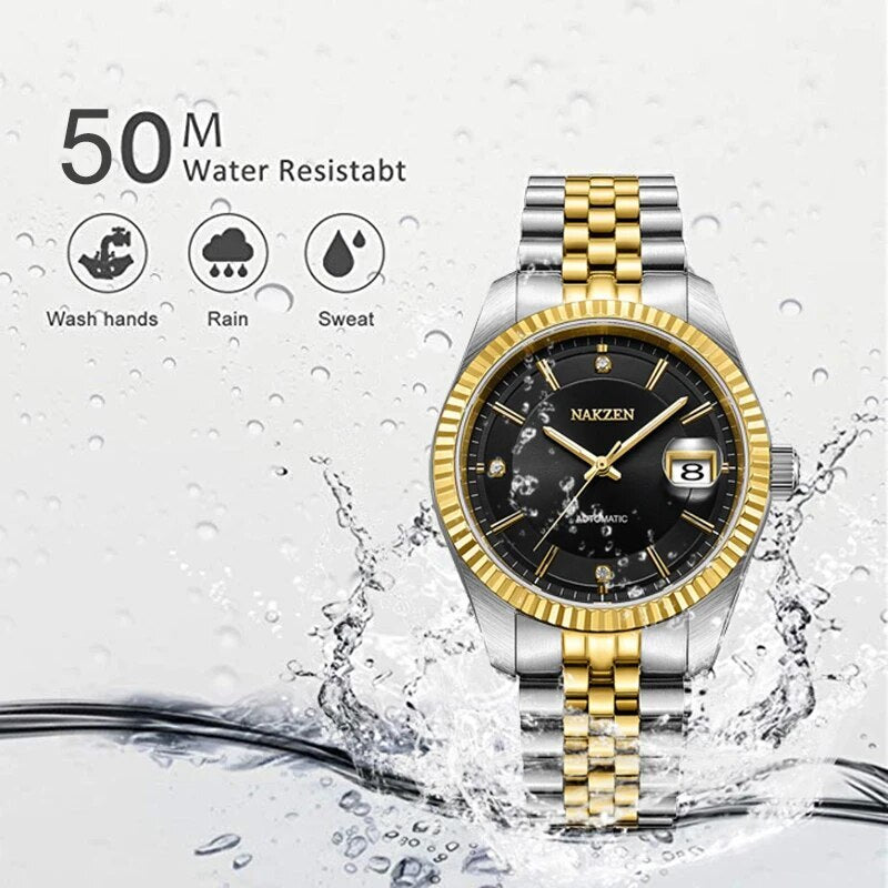 NAKZEN Watch Luxury Men Automatic Mechanical Tourbillon Clock Fashion Sapphire Glass Stainless Steel Waterproof Watches NH35 Mov-5